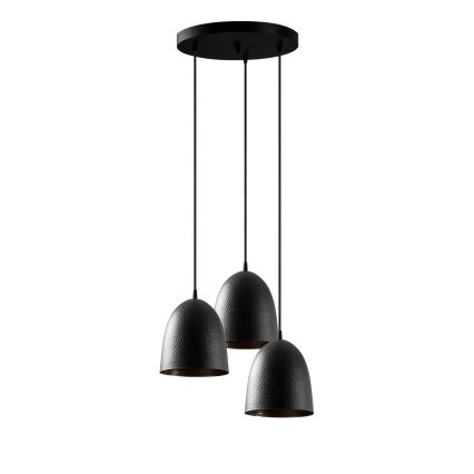Lustre suspenso com cabo TATTOO 3xE27/40W/230V preto