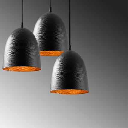 Lustre suspenso com cabo TATTOO 3xE27/40W/230V preto
