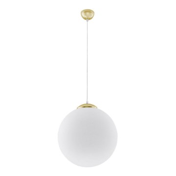 Lustre suspenso com cabo TOYA 1xE27/60W/230V Ø 40 cm branco/dourado