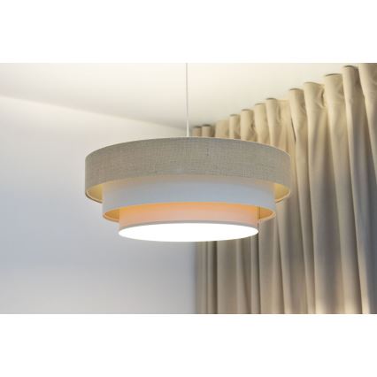 Lustre suspenso com cabo TRINITI 1xE27/60W/230V Ø 40 cm bege/creme
