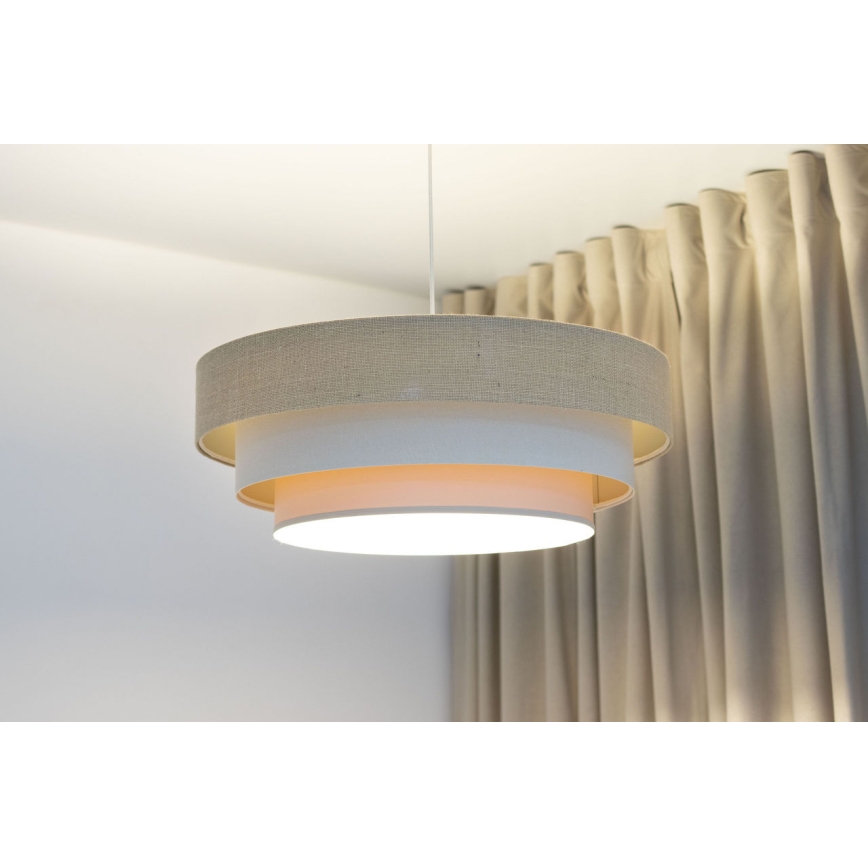 Lustre suspenso com cabo TRINITI 1xE27/60W/230V Ø 40 cm bege/creme