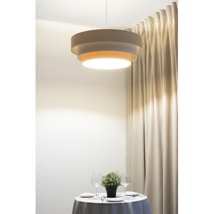 Lustre suspenso com cabo TRINITI 1xE27/60W/230V Ø 40 cm bege/creme