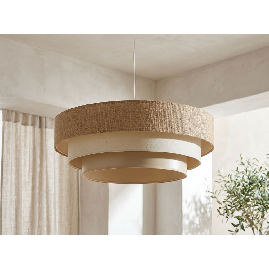 Lustre suspenso com cabo TRINITI 1xE27/60W/230V Ø 40 cm bege/creme