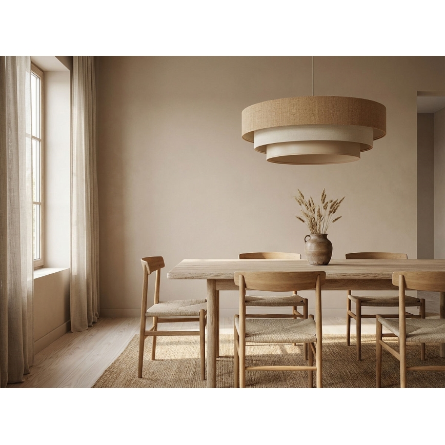 Lustre suspenso com cabo TRINITI 1xE27/60W/230V Ø 40 cm bege/creme