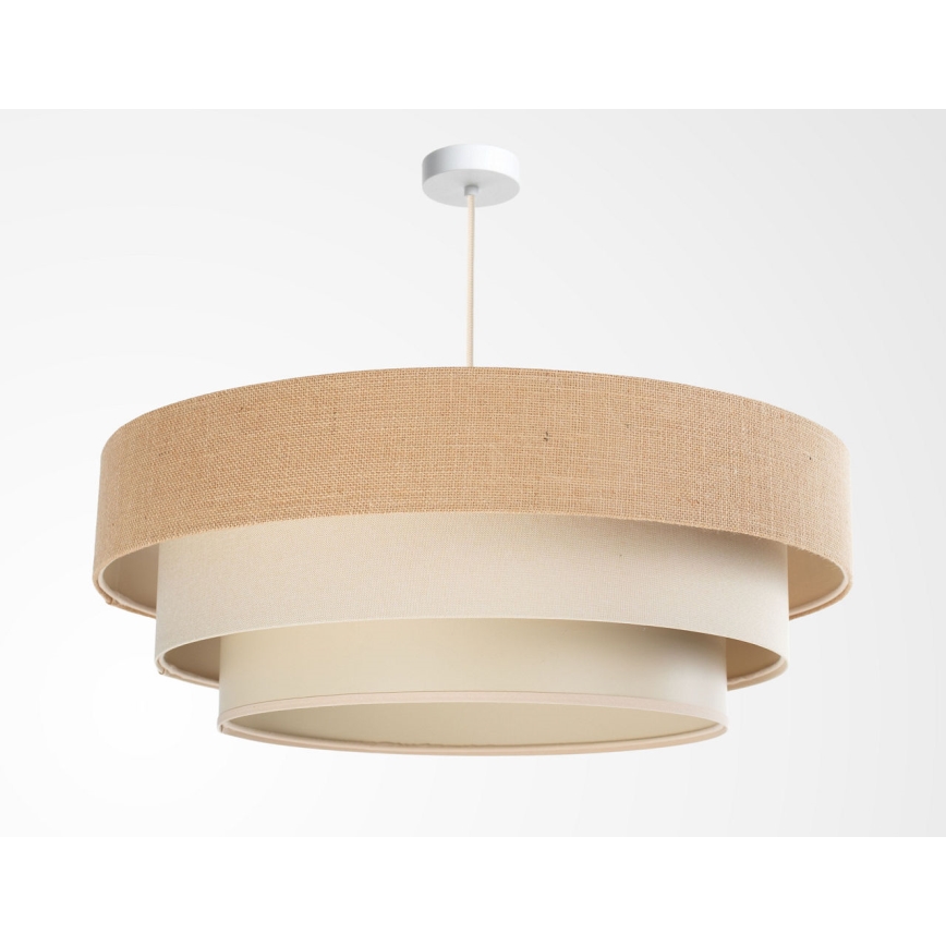 Lustre suspenso com cabo TRINITI 1xE27/60W/230V Ø 40 cm bege/creme