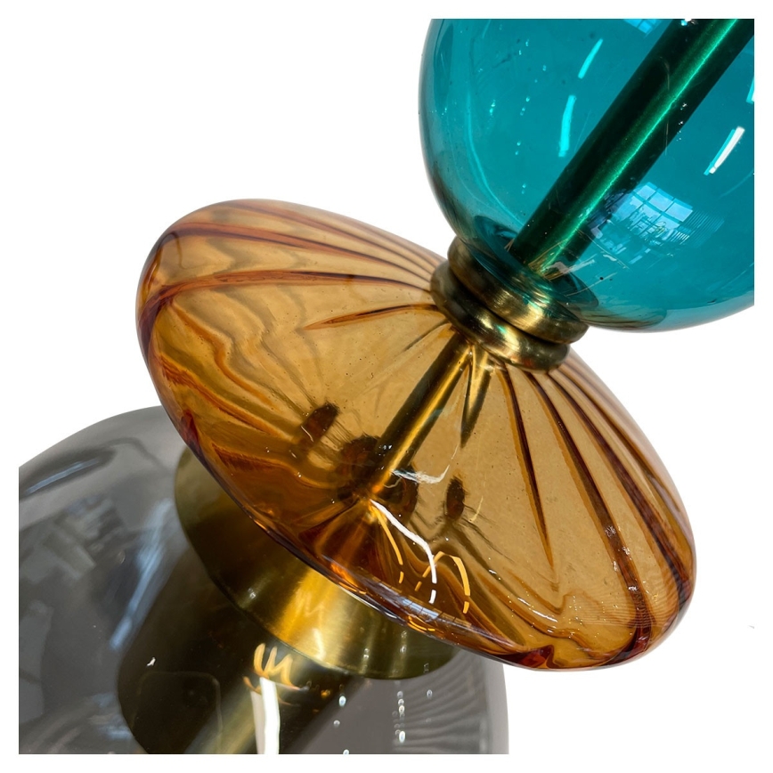 Lustre suspenso com cabo TROPEA 1xE27/15W/230V preto/azul fumê/bege