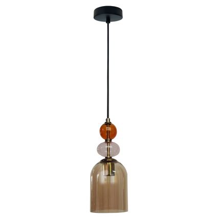 Lustre suspenso com cabo TROPEA 1xE27/15W/230V preto/vermelho fumê/bege