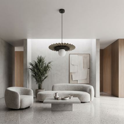 Lustre suspenso com cabo UMBRA 1xG9/8W/230V preto/bege