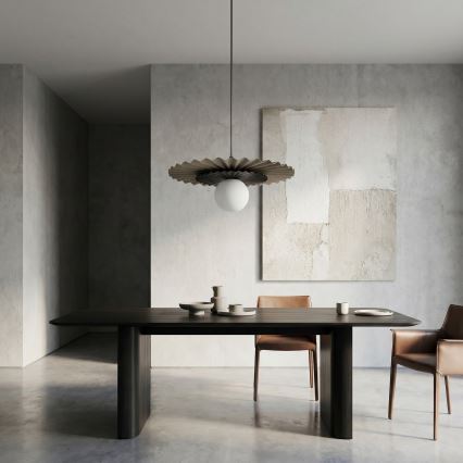 Lustre suspenso com cabo UMBRA 1xG9/8W/230V preto/bege