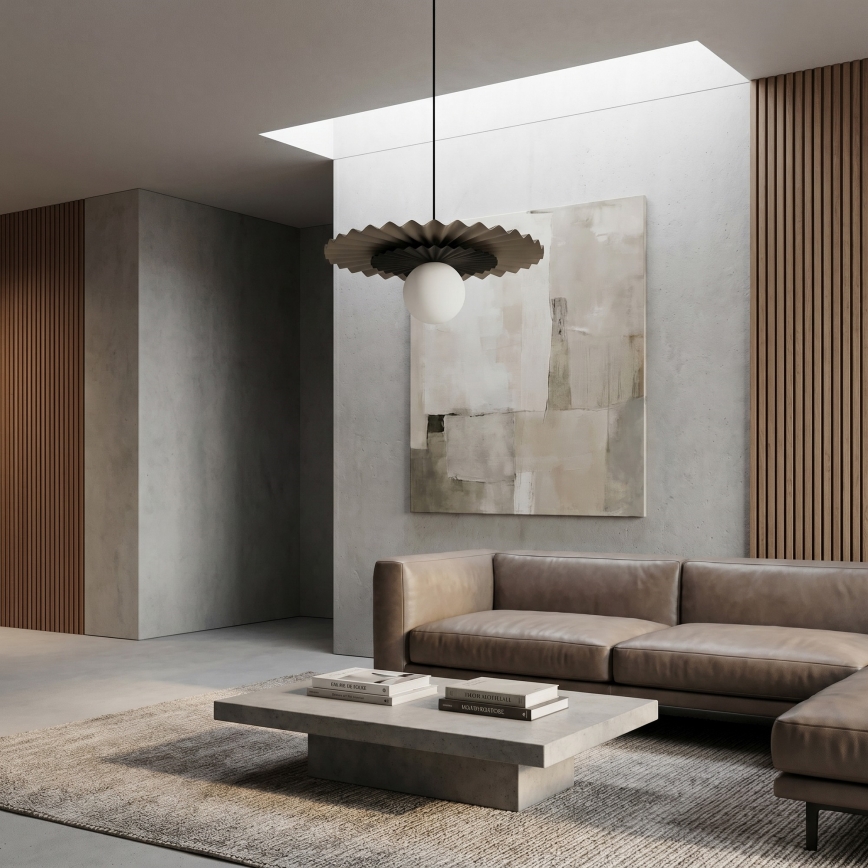 Lustre suspenso com cabo UMBRA 1xG9/8W/230V preto/bege