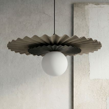 Lustre suspenso com cabo UMBRA 1xG9/8W/230V preto/bege