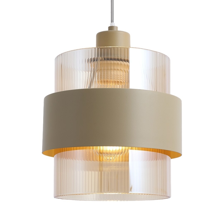 Lustre suspenso com cabo VALENTINO 3xE27/15W/230V bege/transparente