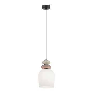 Lustre suspenso com cabo VALISIA 3xE27/40W/230V bege/oliva