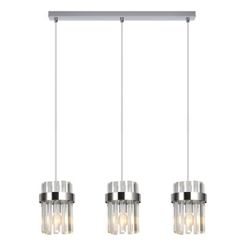 Lustre suspenso com cabo VETRO 3xE14/10W/230V cromo brilhante