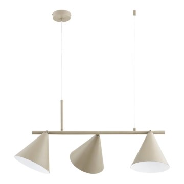 Lustre suspenso com cabo ZELTA 3xE27/15W/230V bege