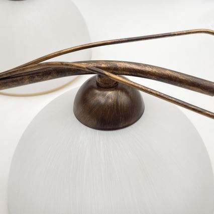 Lustre suspenso com corrente COBRA 5xE27/60W/230V bronze/pátina