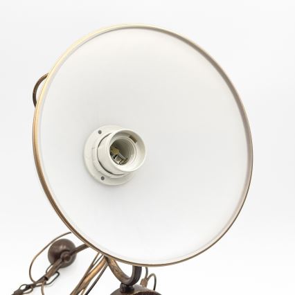 Lustre suspenso com corrente COBRA 5xE27/60W/230V bronze/pátina