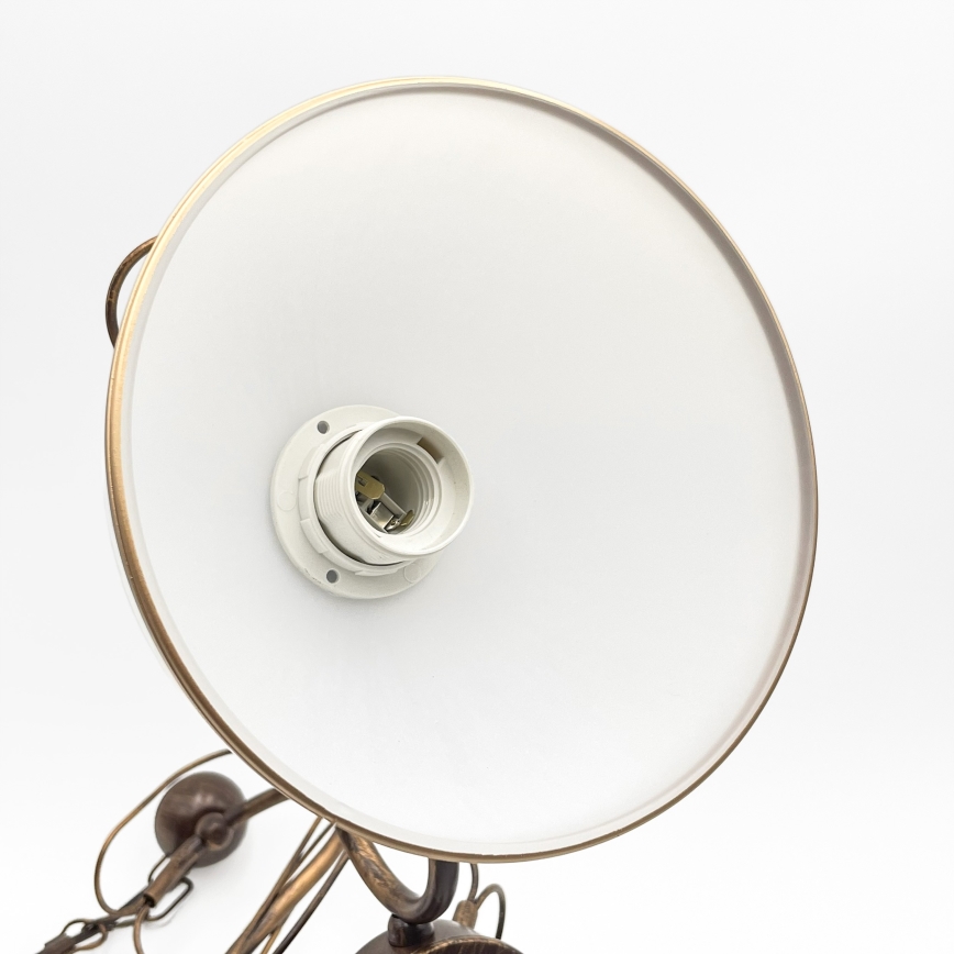 Lustre suspenso com corrente COBRA 5xE27/60W/230V bronze/pátina