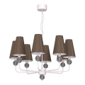 Lustre suspenso com corrente GRENADA 8xE14/15W/230V cinzento