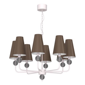 Lustre suspenso com corrente GRENADA 8xE14/15W/230V cinzento
