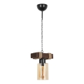 Lustre suspenso com corrente JASMIN 1xE27/40W/230V castanho/bege