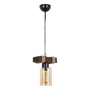 Lustre suspenso com corrente JASMIN 1xE27/40W/230V castanho/bege