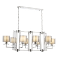Lustre suspenso com corrente VARANA 8xE27/40W/230V, acabamento em cromo brilhante