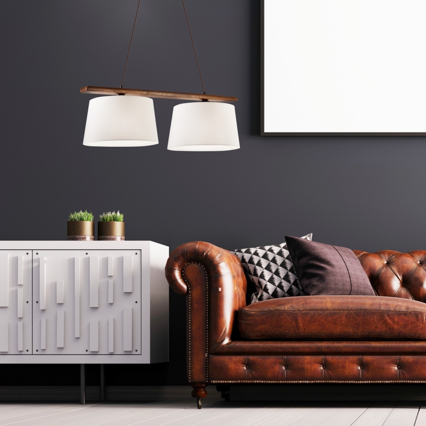 Lustre suspenso em cabo AIDA 2xE27/60W/230V nogueira