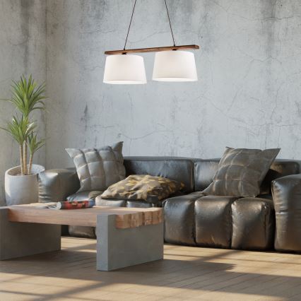 Lustre suspenso em cabo AIDA 2xE27/60W/230V nogueira