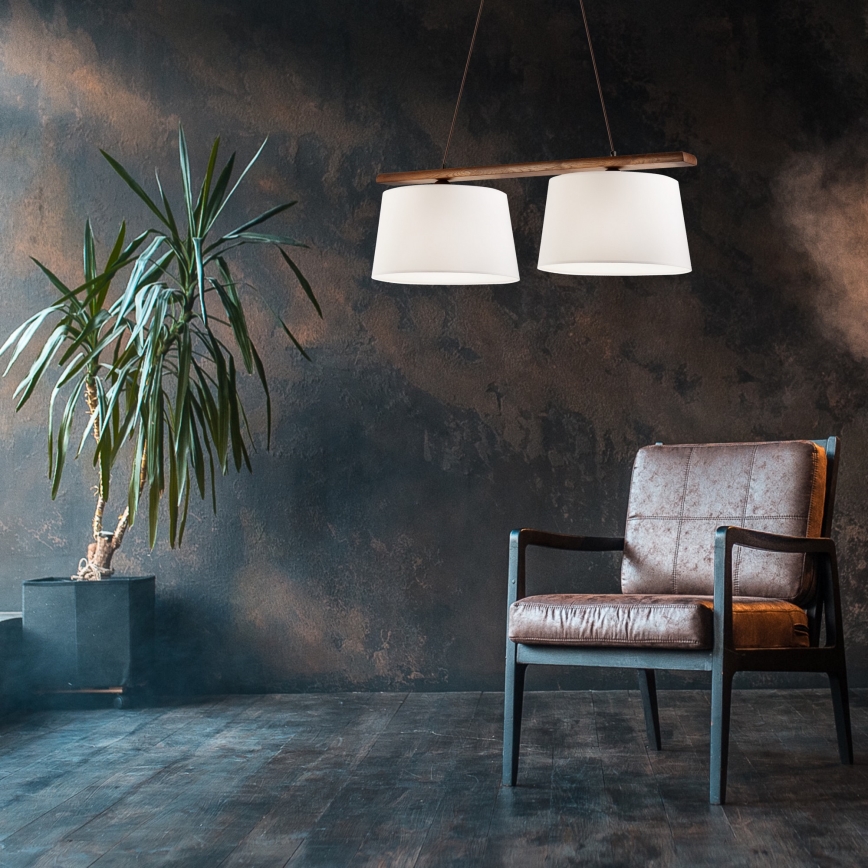 Lustre suspenso em cabo AIDA 2xE27/60W/230V nogueira