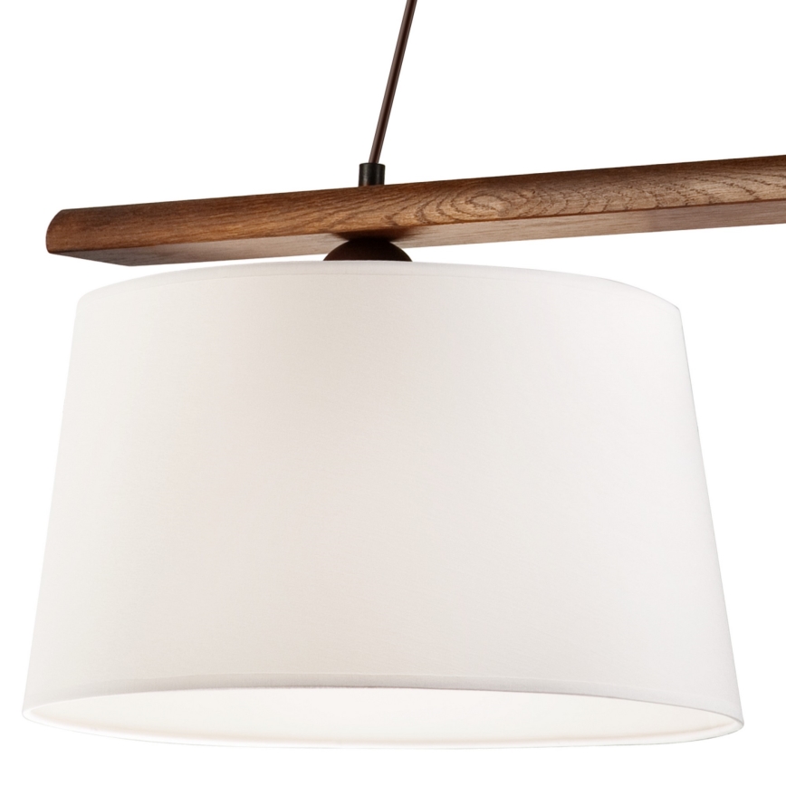 Lustre suspenso em cabo AIDA 2xE27/60W/230V Ø 35 cm, carvalho/nogueira
