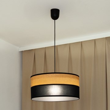Lustre suspenso em cabo ALBA 1xE27/15W/230V Ø 45 cm, preto/castanho