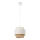 Lustre suspenso em cabo BOHO 1xE27/60W/230V Ø 20 cm branco/juta