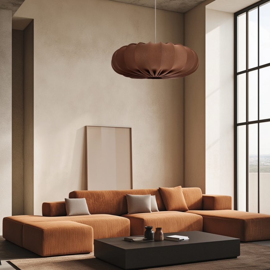 Lustre suspenso em cabo CAFEE 1xE27/40W/230V Ø 66 cm marrom