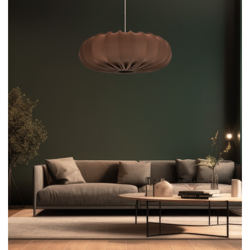 Lustre suspenso em cabo CAFEE 1xE27/40W/230V Ø 66 cm marrom