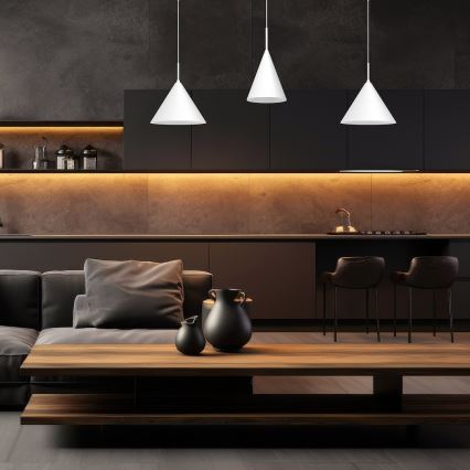 Lustre suspenso em cabo CAPITAL 1xGX53/15W/230V Ø 32 cm branco