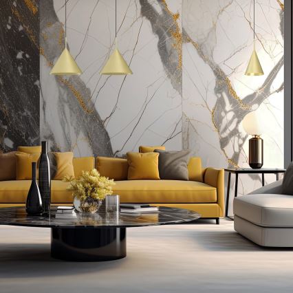 Lustre suspenso em cabo CAPITAL 1xGX53/15W/230V Ø 32 cm dourado