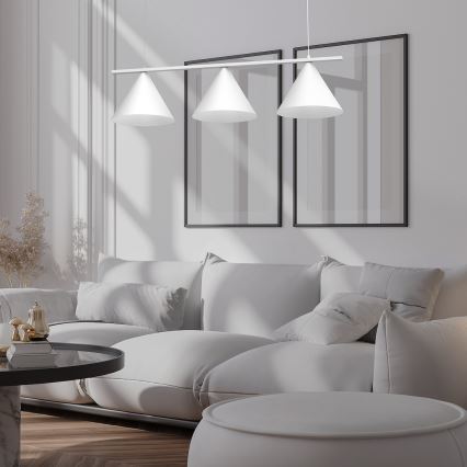 Lustre suspenso em cabo CAPITAL 3xGX53/15W/230V branco