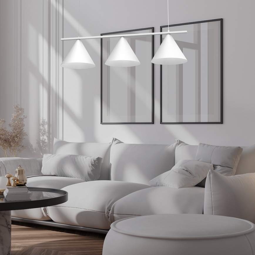 Lustre suspenso em cabo CAPITAL 3xGX53/15W/230V branco