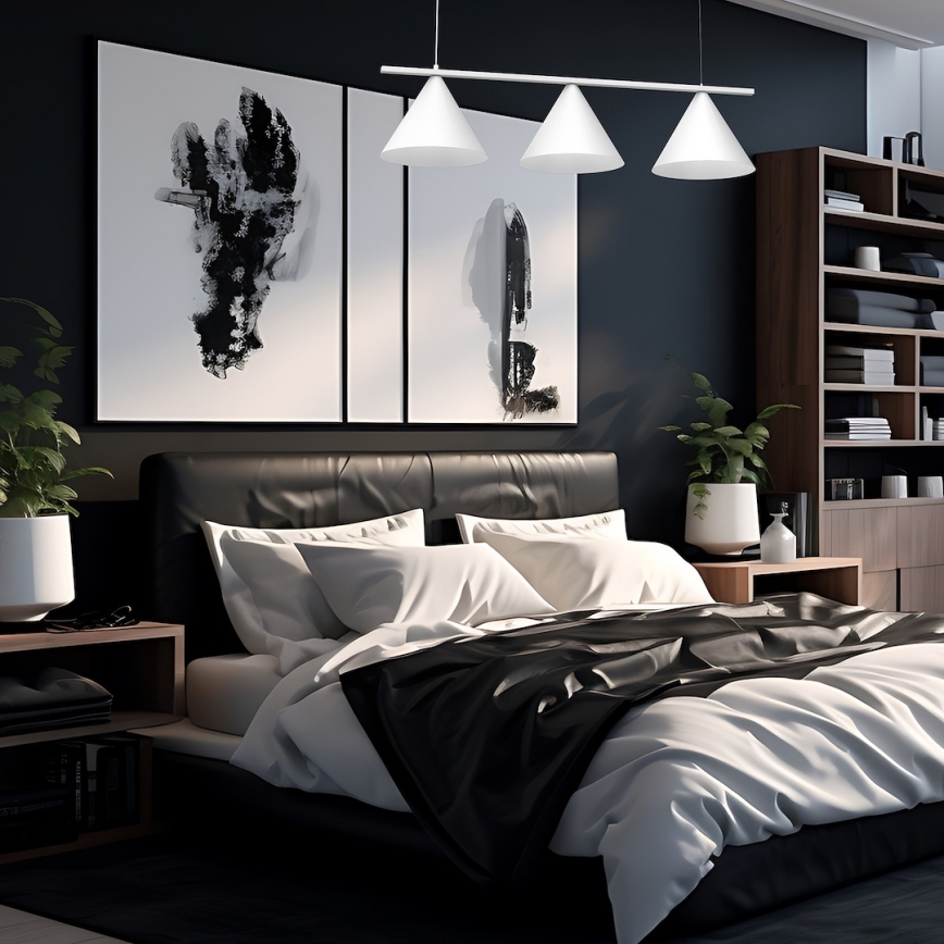 Lustre suspenso em cabo CAPITAL 3xGX53/15W/230V branco