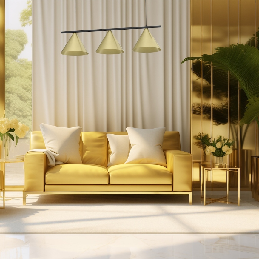 Lustre suspenso em cabo CAPITAL 3xGX53/15W/230V dourado