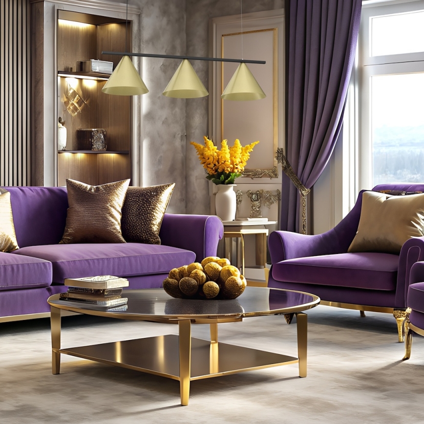 Lustre suspenso em cabo CAPITAL 3xGX53/15W/230V dourado