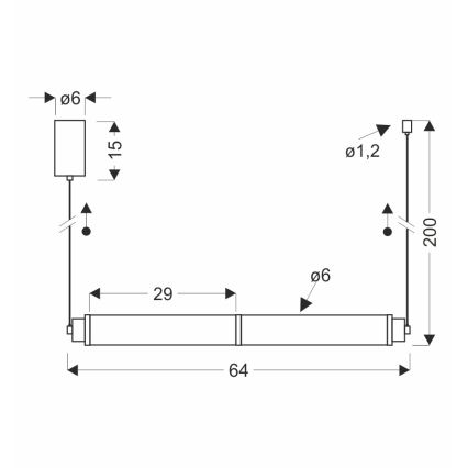 Lustre suspenso em cabo CORTE LED/18W/230V preto