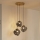 Lustre suspenso em cabo CRISTAL 3xE14/15W/230V latão/preto fumê