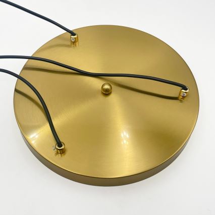Lustre suspenso em cabo CRISTAL 3xE14/15W/230V latão/preto fumê