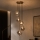 Lustre suspenso em cabo CRISTAL 5xE14/15W/230V latão/preto fumê