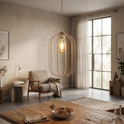 Lustre suspenso em cabo DESTELLO 1xE27/15W/230V Ø 21 cm bege