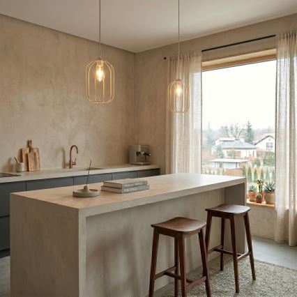 Lustre suspenso em cabo DESTELLO 1xE27/15W/230V Ø 21 cm bege