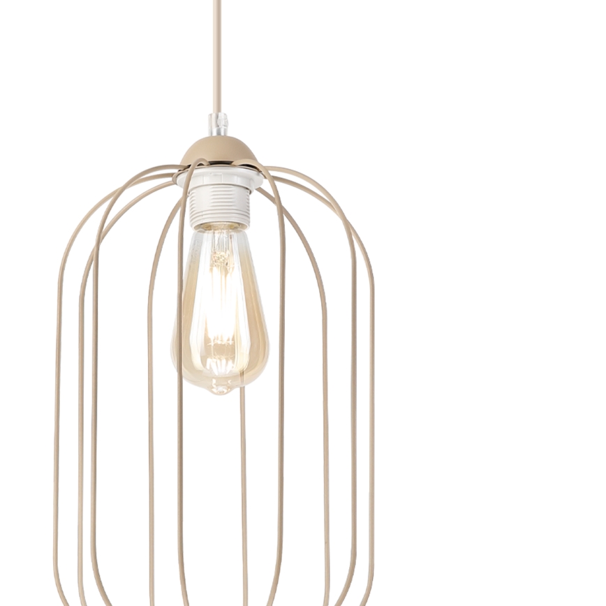 Lustre suspenso em cabo DESTELLO 1xE27/15W/230V Ø 21 cm bege