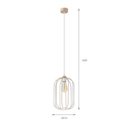 Lustre suspenso em cabo DESTELLO 1xE27/15W/230V Ø 21 cm bege